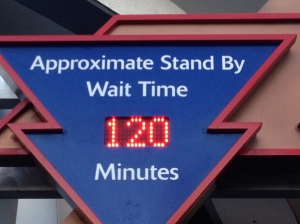 2 hour wait for Space Mountain