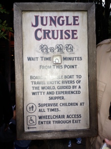 The wait time for the Jungle Cruise has a hand-written 60 minutes. The available cards only went to 50 minutes